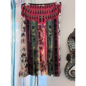 Vivienne Tam Floral Print Carwash Panel Skirt Size 2 Designer